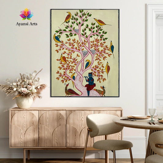 Melody of Nature Tribal Canvas Digital Painting Canvas Art by Ayansi Arts