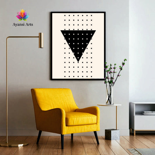 Inverted Polka Canvas Painting by Ayansi Arts