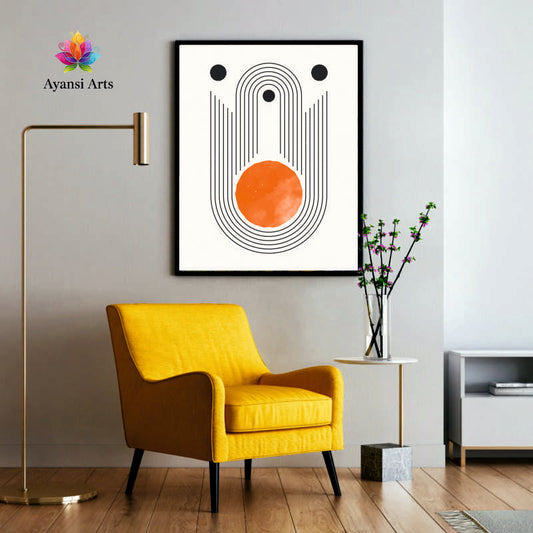 Modern Harmony - Abstract & Minimalist Canvas Digital Painting by Ayansi Art