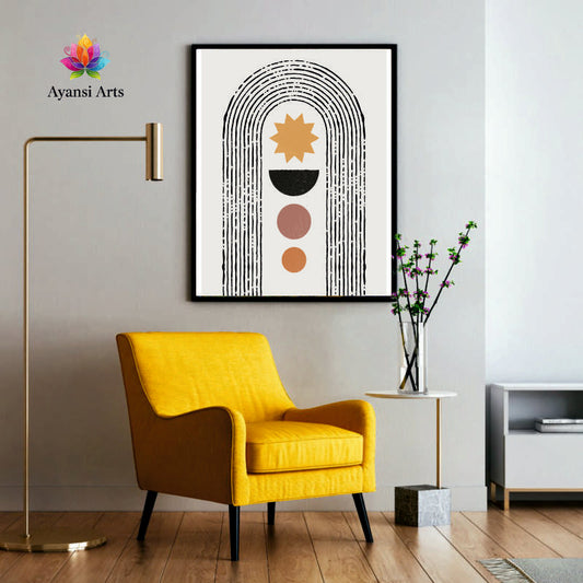 Desert Star Arch Abstract Boho Celestial  Canvas Digital Painting by Ayansi Art