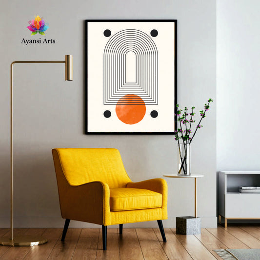 Archway Sunset - Boho Terracotta Abstract Geometric Art Canvas Digital Painting by Ayansi Arts (Copy)