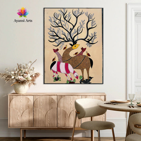 Tree of Life & Harmony"Tribal Canvas Digital Painting Canvas Art by Ayansi Arts
