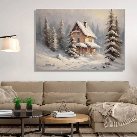 Winter Serenity: A Snow-Covered Cottage Retreat