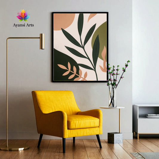 Forest & Earth Harmony Abstract Boho Canvas Digital Painting by Ayansi Art