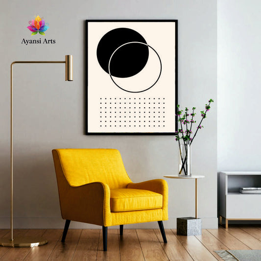 Celestial Union" - Modern Geometric Canvas Digital Painting by Ayansi Arts
