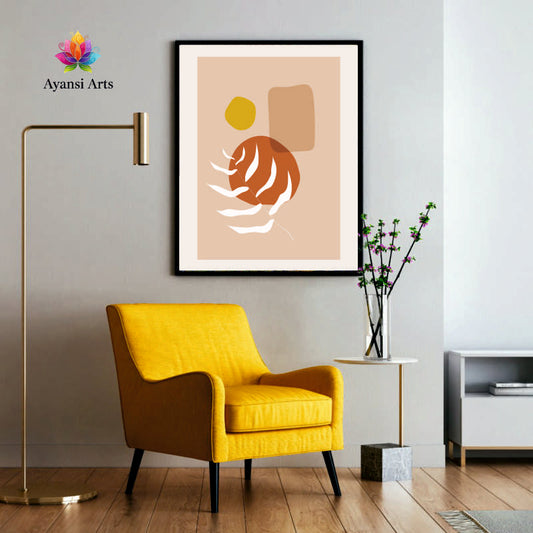 Desert Oasis  -  Abstract Botanical & Earth Tones Canvas Digital Painting by Ayansi Art