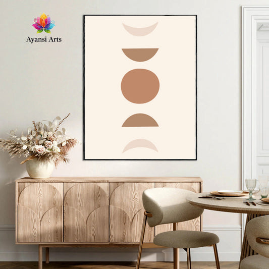 Lunar Phases - Abstract Earth Tones Canvas Digital Painting by Ayansi Art