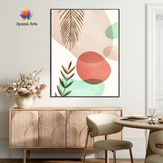 Tropical Breeze Abstract - Boho Botanical & Pastel Canvas Digital Painting by Ayansi Art