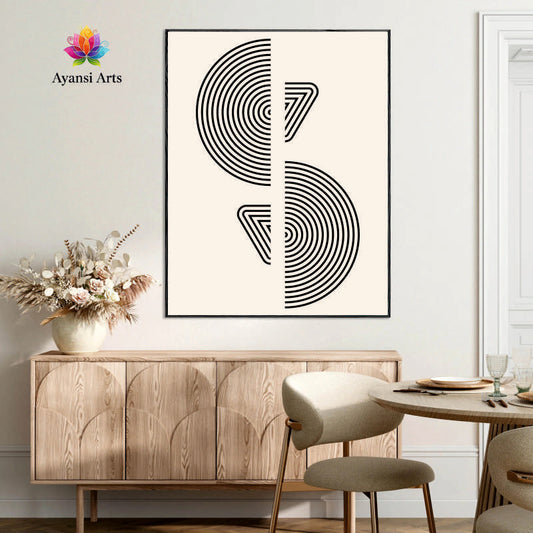 Rhythmic Balance Abstract Geometric Duo Canvas Digital Painting by Ayansi Art