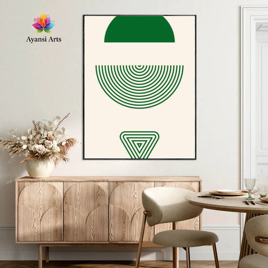 Forest Horizon Balance - Abstract Geometric Canvas Digital Painting by Ayansi Art