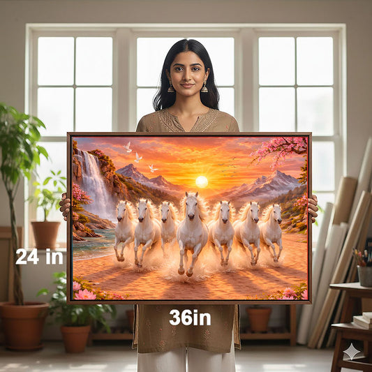 Seven Horses: A Symbol of Power and Prosperity Canvas Digital Painting by Ayansi Art