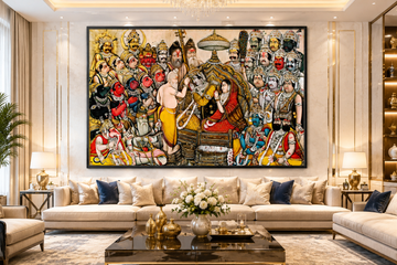 Majestic Ram Darbar Coronation Canvas Painting by Ayansi Arts