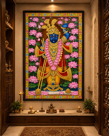 Shri Nath Ji Lotus Divine Vastu Painting | Premium Traditional Devotional Art – AYANSI Arts