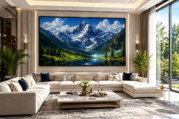 Snow-Capped Himalayan Mountain Canvas Painting for Vastu | Majestic Peak Landscape Wall Art | Stability, Success & Prosperity Canvas Print