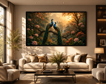 Pair of Peacock Canvas Painting for Vastu | Love, Harmony, Prosperity & Positive Energy | Premium Wall Art for Home & Office (Copy)
