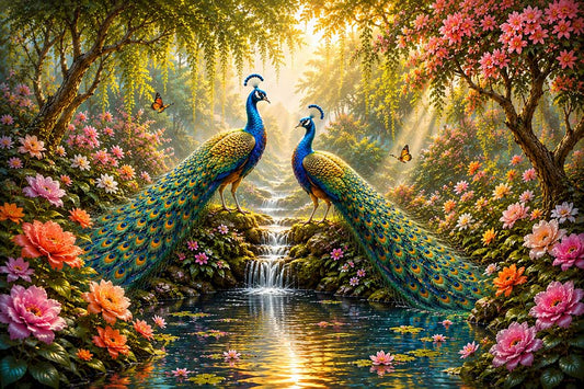 Pair of Peacock Canvas Painting for Vastu | Love, Harmony, Prosperity & Positive Energy | Premium Wall Art for Home & Office (Copy) (Copy)