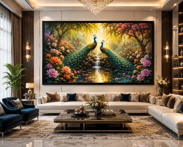 Pair of Peacock Canvas Painting for Vastu | Love, Harmony, Prosperity & Positive Energy | Premium Wall Art for Home & Office (Copy) (Copy)