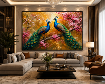 Pair of Peacock Canvas Painting for Vastu | Love, Harmony, Prosperity & Positive Energy | Premium Wall Art for Home & Office (Copy) (Copy) (Copy)