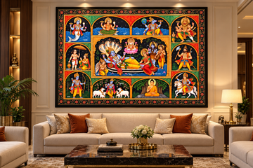 Dashavatar Painting of Lord Vishnu – Traditional Hindu Mythological Wall Art | AYANSI Arts